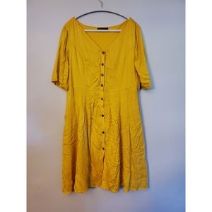 Yellow Midi Button up Dress
